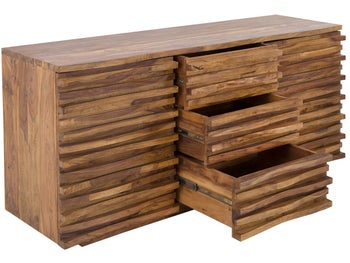 Komoda z naturalnego drewna brązowa w stylu nowoczesnym do salonu – grafika-1.