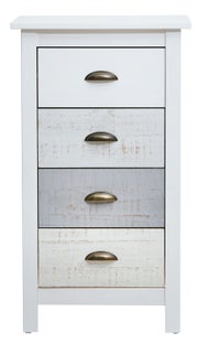 Komoda drewniana przecierana w odcieniach szarości z metalowymi uchwytami 46x35 cm – obraz-1