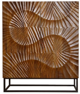 Brązowa komoda z czarnymi nogami w stylu nowoczesnym – grafika-1.