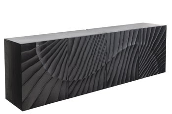 Komoda SCORPION 180 cm 3D wisząca drewno mango czarne – grafika-1.