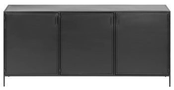 Komoda metalowa czarna trzydrzwiowa 160x36 cm – obraz-1