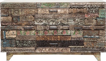 Komoda vintage drewniana ze zdobieniami 160x90 cm – obraz-1