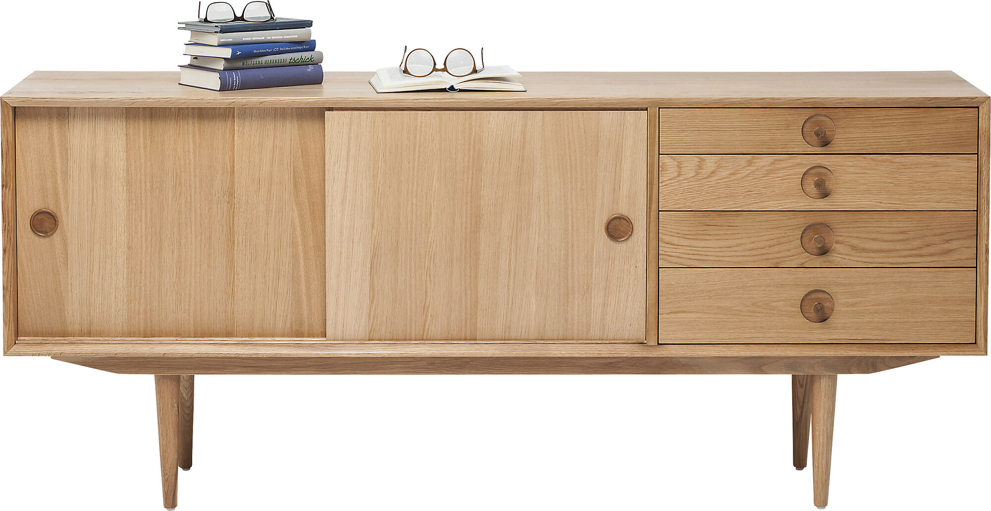 Komoda Skandi 175x76 cm brązowa – obraz-1