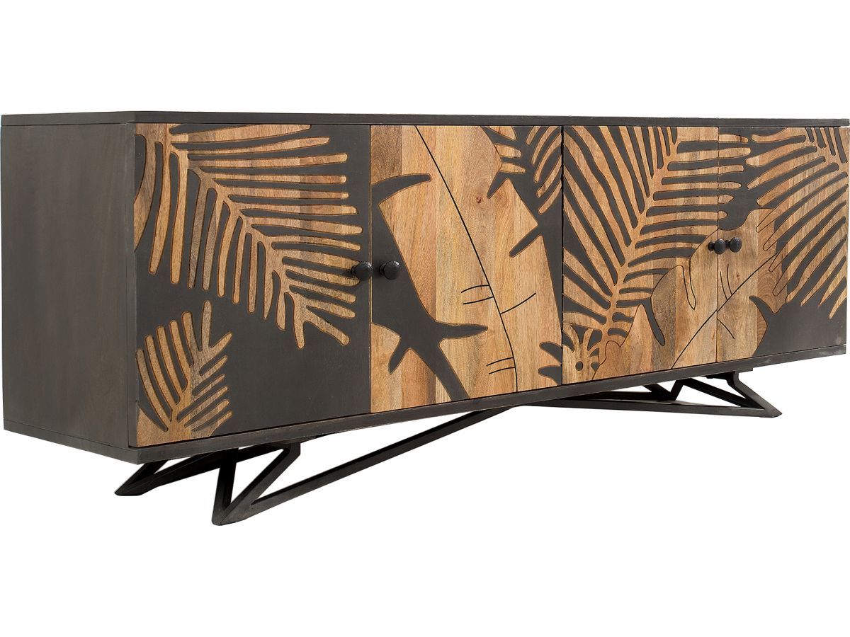 Stylowa komoda z drewna mango w kolorze czarnym do nowoczesnych wnętrz – grafika-1.