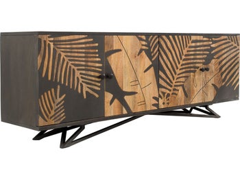 Stylowa komoda z drewna mango w kolorze czarnym do nowoczesnych wnętrz – grafika-1.