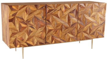 Komoda wykonana z naturalnego drewna sheesham w odcieniu beżowym – grafika-1.