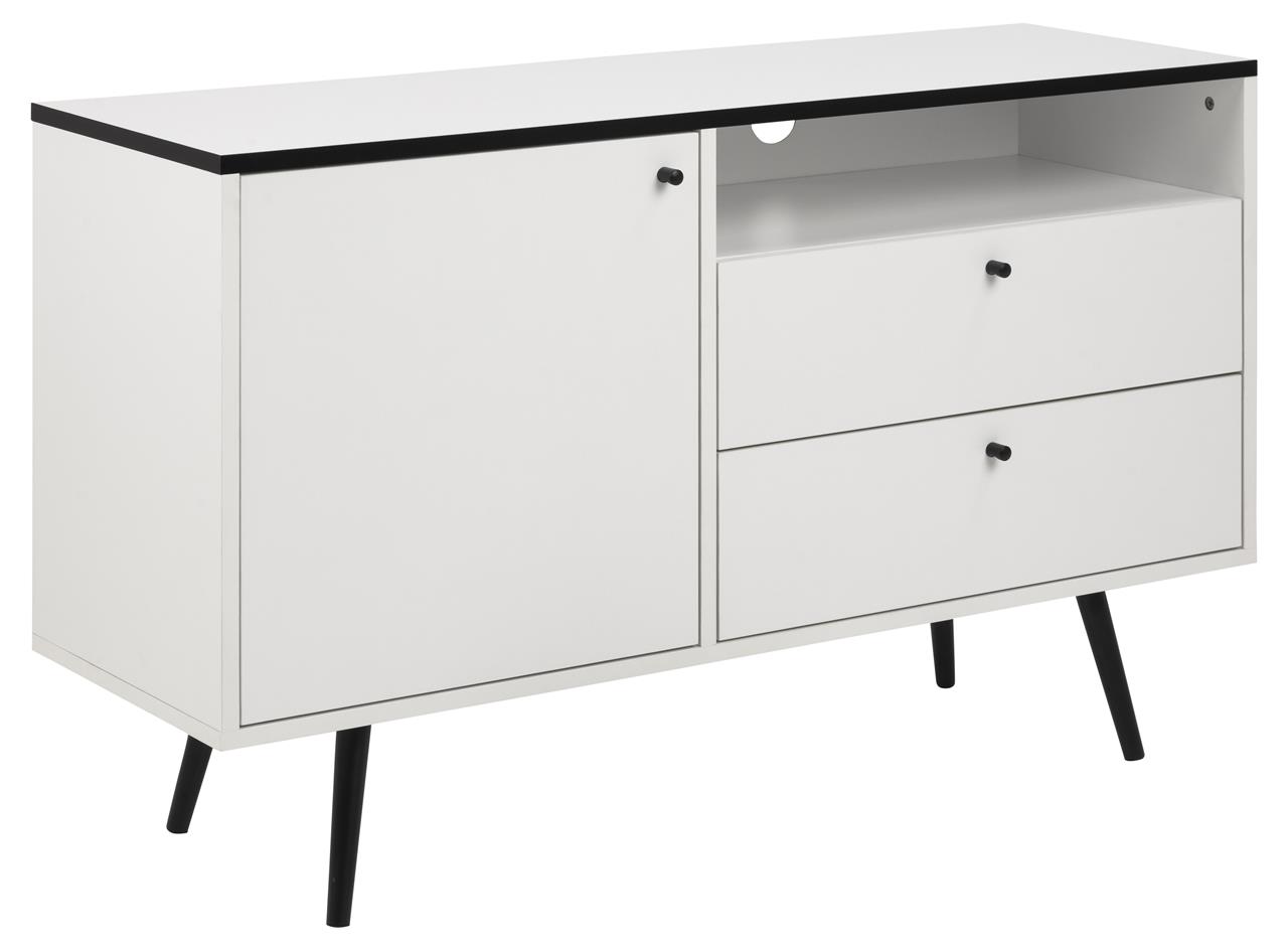 Komoda Eusebio 124x75 cm biała – obraz-1
