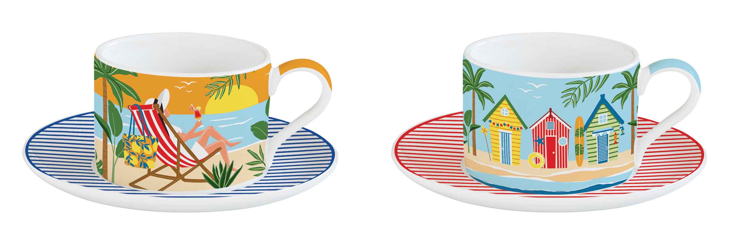 Комплект чаши с чинийки A LA PLAGE – изображение-1