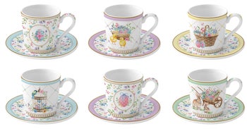 Комплект чаши за кафе с чинийки SPRING BLOOM – изображение-1