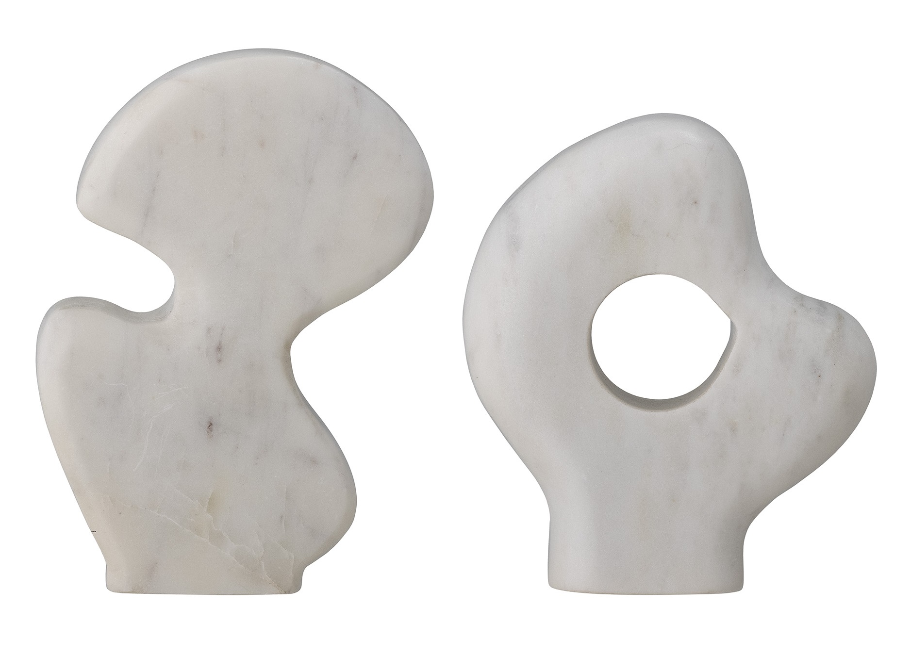 Komplet figurek dekoracyjnych z białego marmuru 12x9 cm – obraz-1