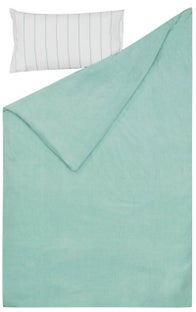 Komplet pościeli 130x200 cm turkusowy – obraz-1