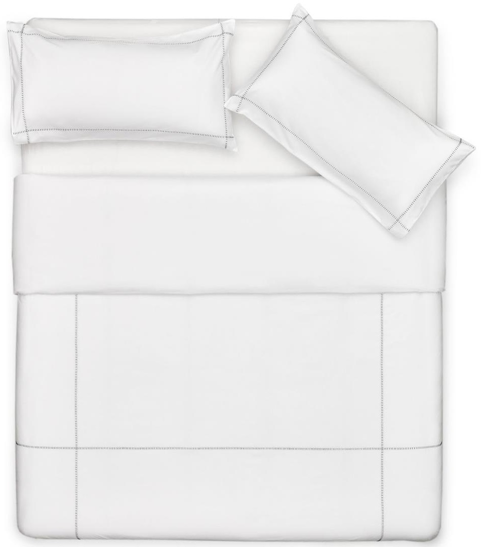 Komplet pościeli z bawełny perkalowa biała 240x260 cm – obraz-1