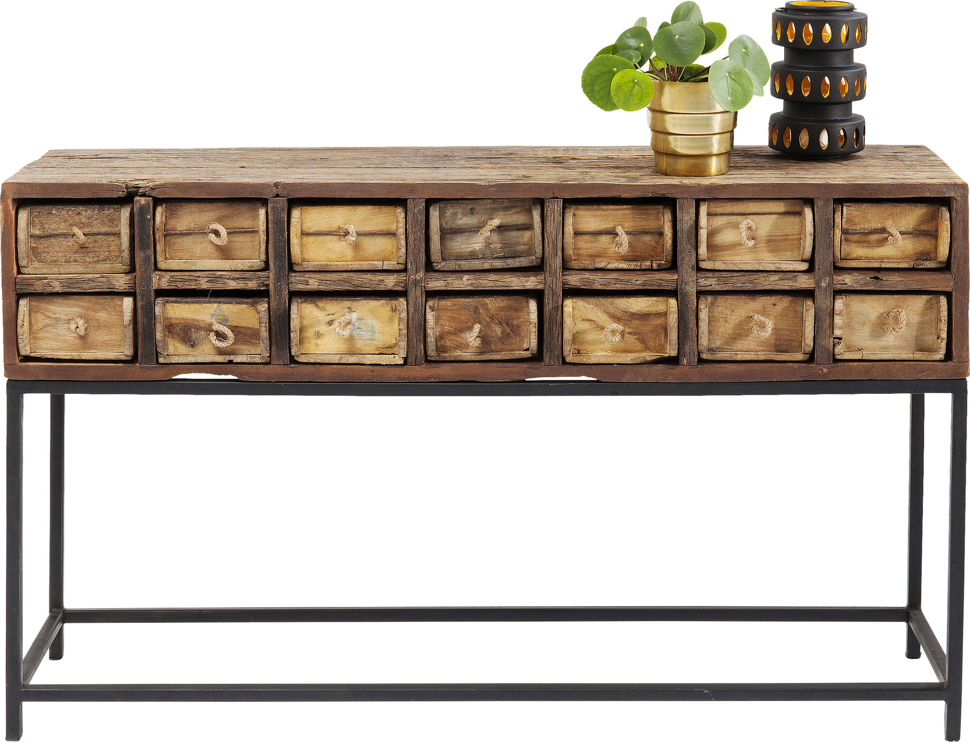 Konsola vintage drewniana z szufladkami 125x33 cm – obraz-1