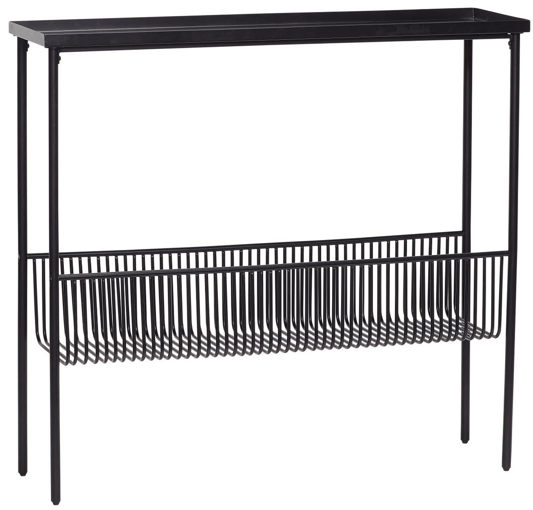 Konsola czarna industrialna z półką 100 x 30 cm – obraz-1