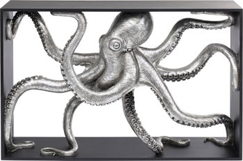 Konsola Calmar 124x30 cm czarno-srebrna – grafika-1.