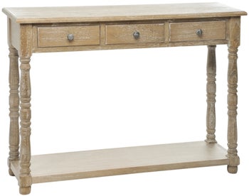 Konsola vintage drewniana z szufladami 100x31 cm – obraz-1