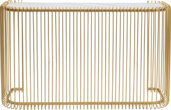 Konsoll Wire Glass Marmor Gull 142x89cm – bilde-1.