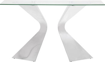 Konsola nowoczesna srebrna 140x45 cm – obraz-1