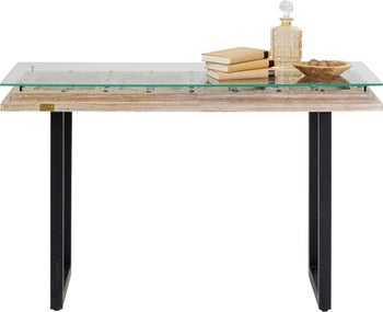 Konsola vintage brązowo-czarna 120x45 cm – obraz-1