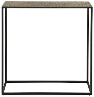 Konsola metalowa 75x25 cm blat brązowy antyczny – grafika-1.