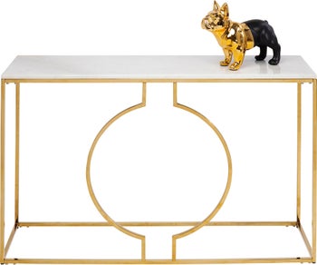 Konsolbord Miami Loft - Guld/Vit Marmor, 75x120cm – bild-1.