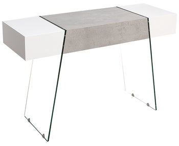 Konsola Onyx 120 cm biało-szara nogi szklane – obraz-1
