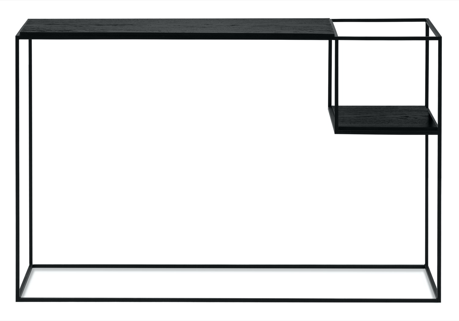 Konsola nowoczesna czarna z małą półką 116x35 cm  – obraz-1