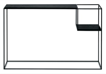 Konsola nowoczesna czarna z małą półką 116x35 cm – obraz-1