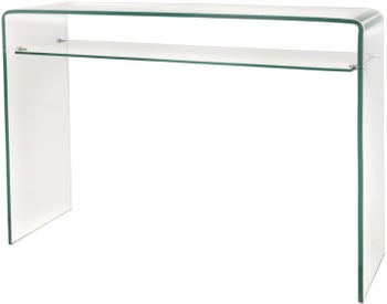 Konsola szklana transparentna z półką w nowoczesnym stylu – grafika-1.