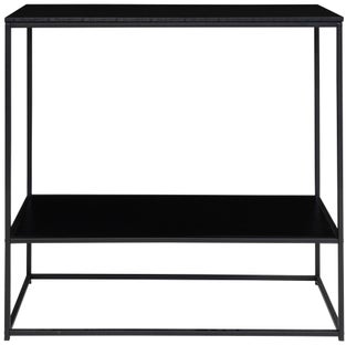 Konsola industrialna czarna z półką 80x36 cm – grafika-1.