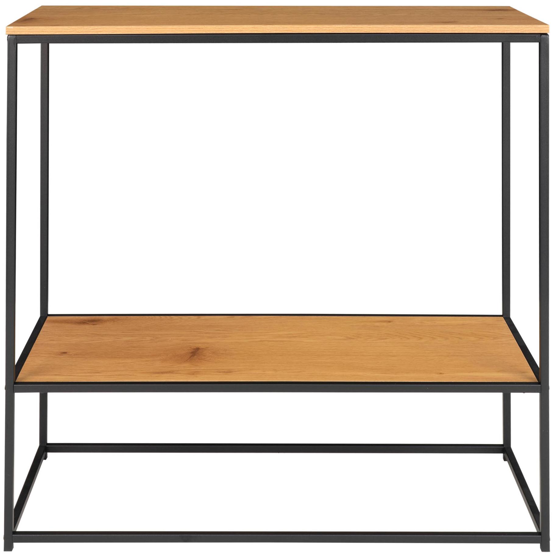 Konsola industrialna brązowa z półką 80x36 cm – grafika-1.