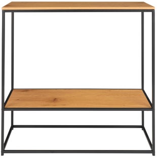 Konsola industrialna brązowa z półką 80x36 cm – grafika-1.