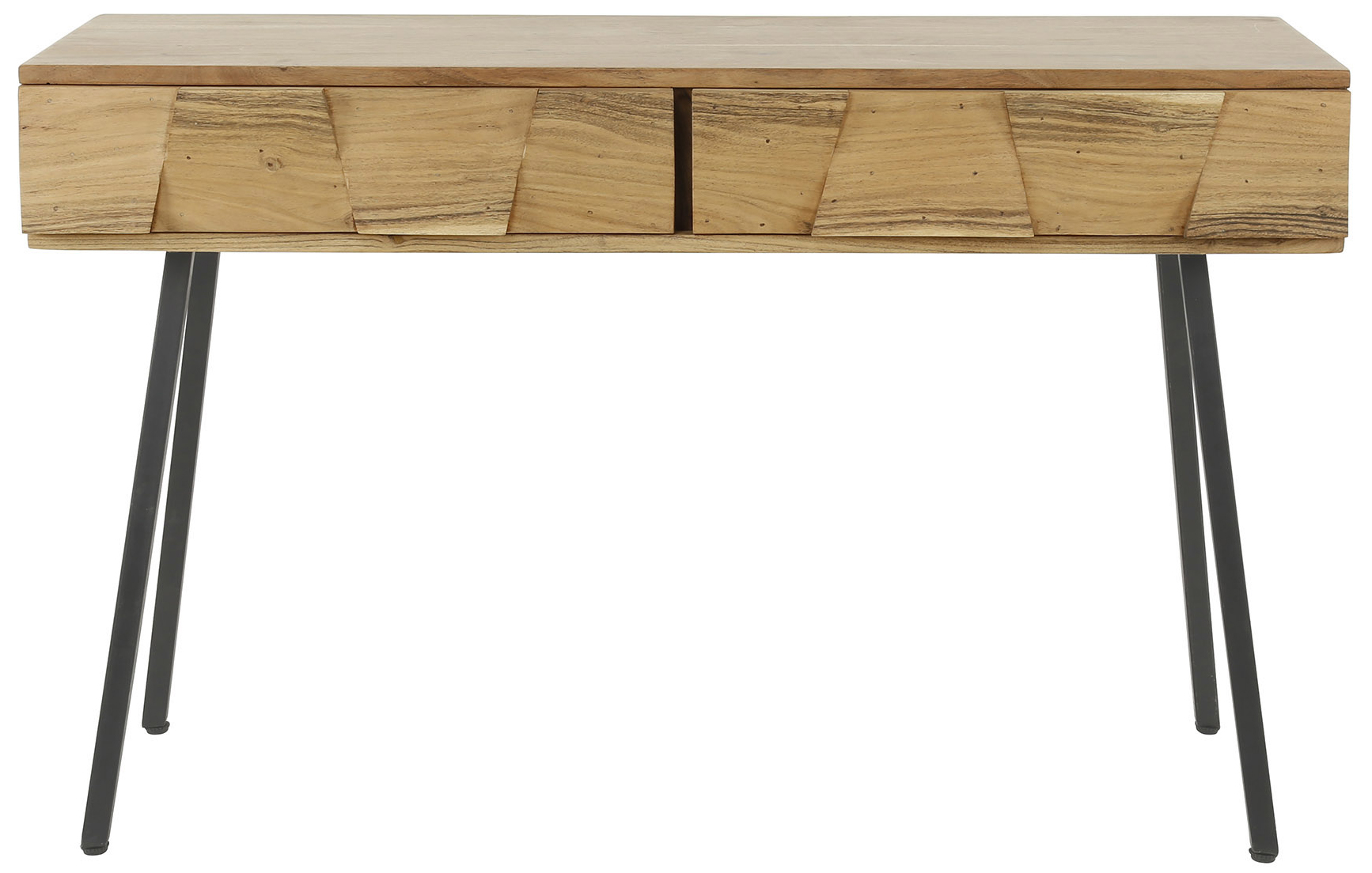 Konsola z szufladami drewno akacjowe nogi metalowe 125x40 cm – grafika-1.