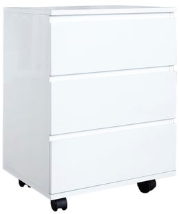 Biały kontenerek biurowy na kółkach z eleganckimi szufladami do biura – grafika-1.