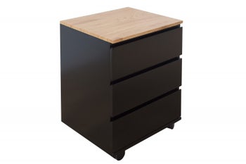 Biurowy kontenerek na kółkach z brązowo-czarnym wykończeniem w stylu nowoczesnym – grafika-1.