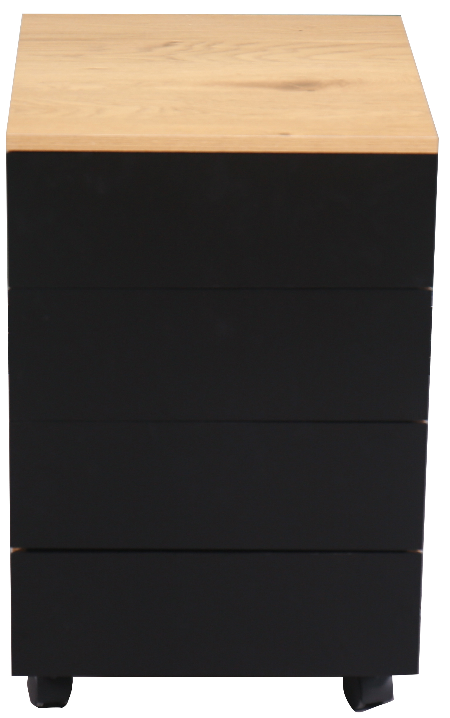 Kontenerek na kółkach brązowy MDF czarna rama do biurka – grafika-1.