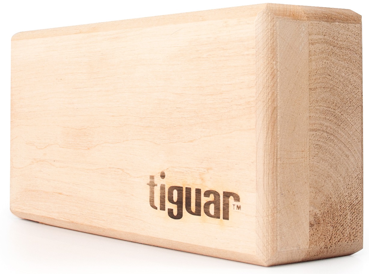 Kostka do jogi Tiguar 24x12 cm drewniana – obraz-1