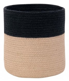 Kosz dekoracyjny czarny Ø21x22 cm – obraz-1