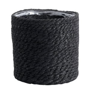 Kosz dekoracyjny Jute ∅14x14 cm czarny – obraz-1