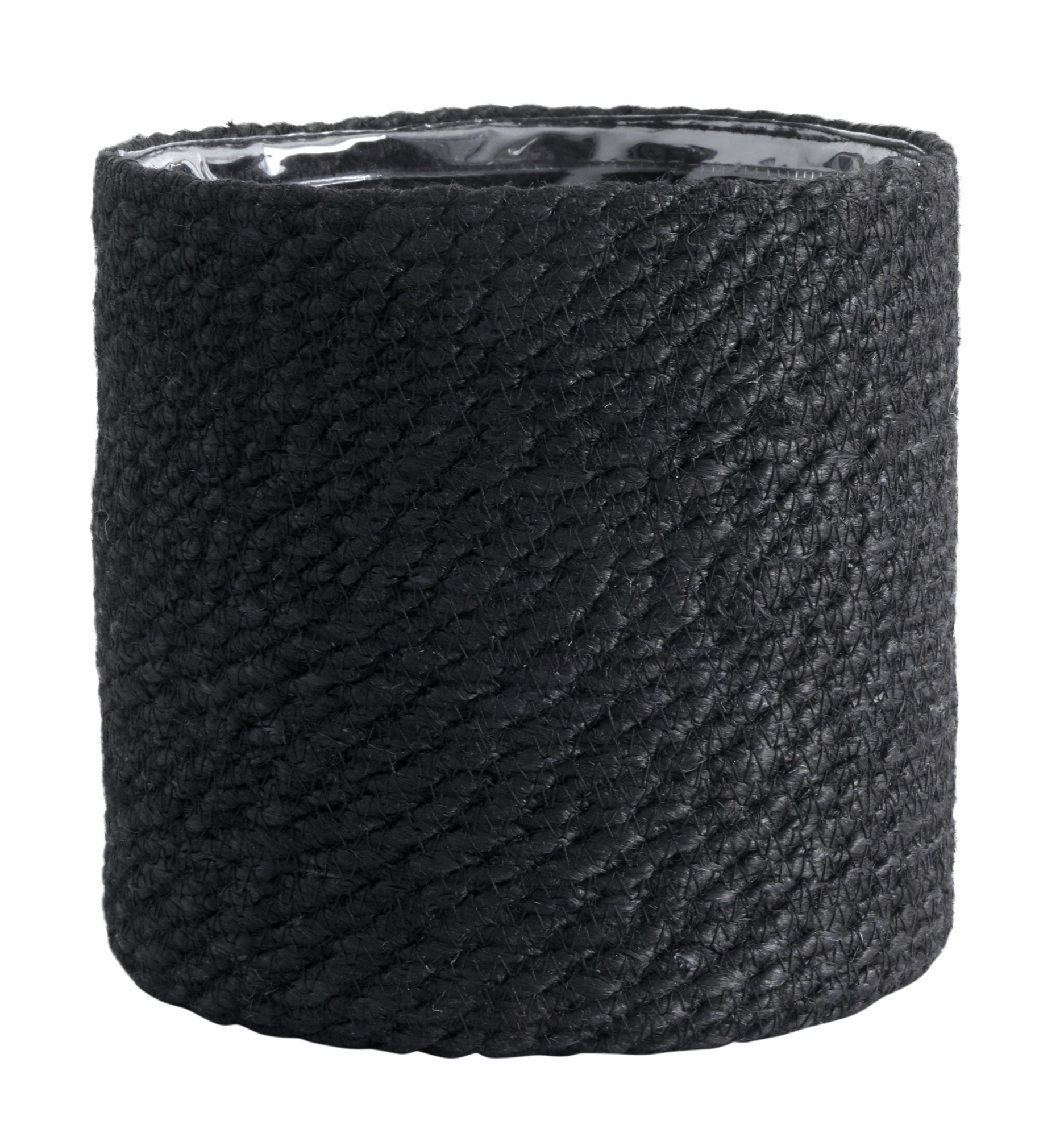 Kosz dekoracyjny Jute ∅18x18 cm czarny – obraz-1