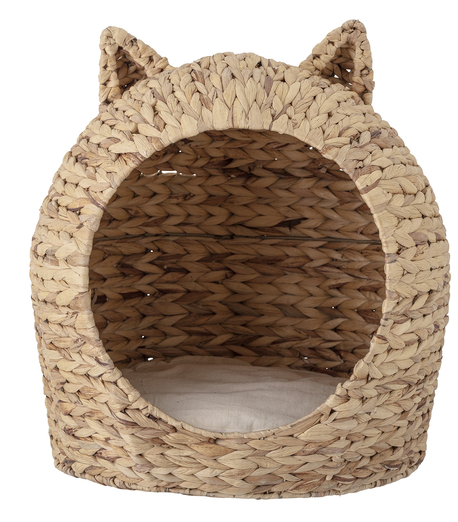Kosz dla kota z ozdobnymi kocimi uszami z hiacyntu wodnego 43x42 cm – obraz-1