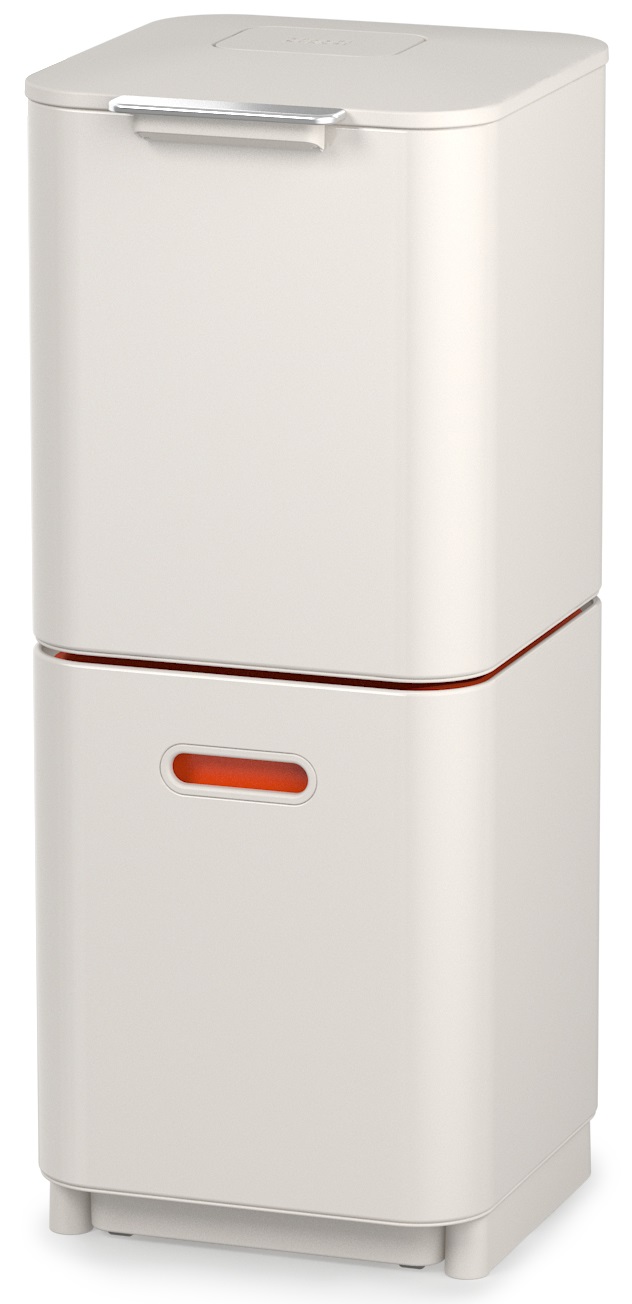 Kosz do segregacji śmieci Totem Compact 40l biało-pomarańczowy – obraz-1