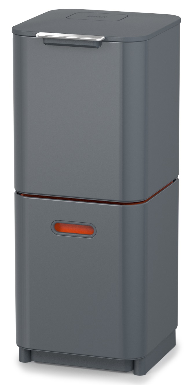 Kosz do segregacji śmieci Totem Compact 40l grafitowo-pomarańczowy – obraz-1