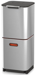 Kosz do segregowania śmieci Totem Compact 40l srebrno-pomarańczowy – obraz-1