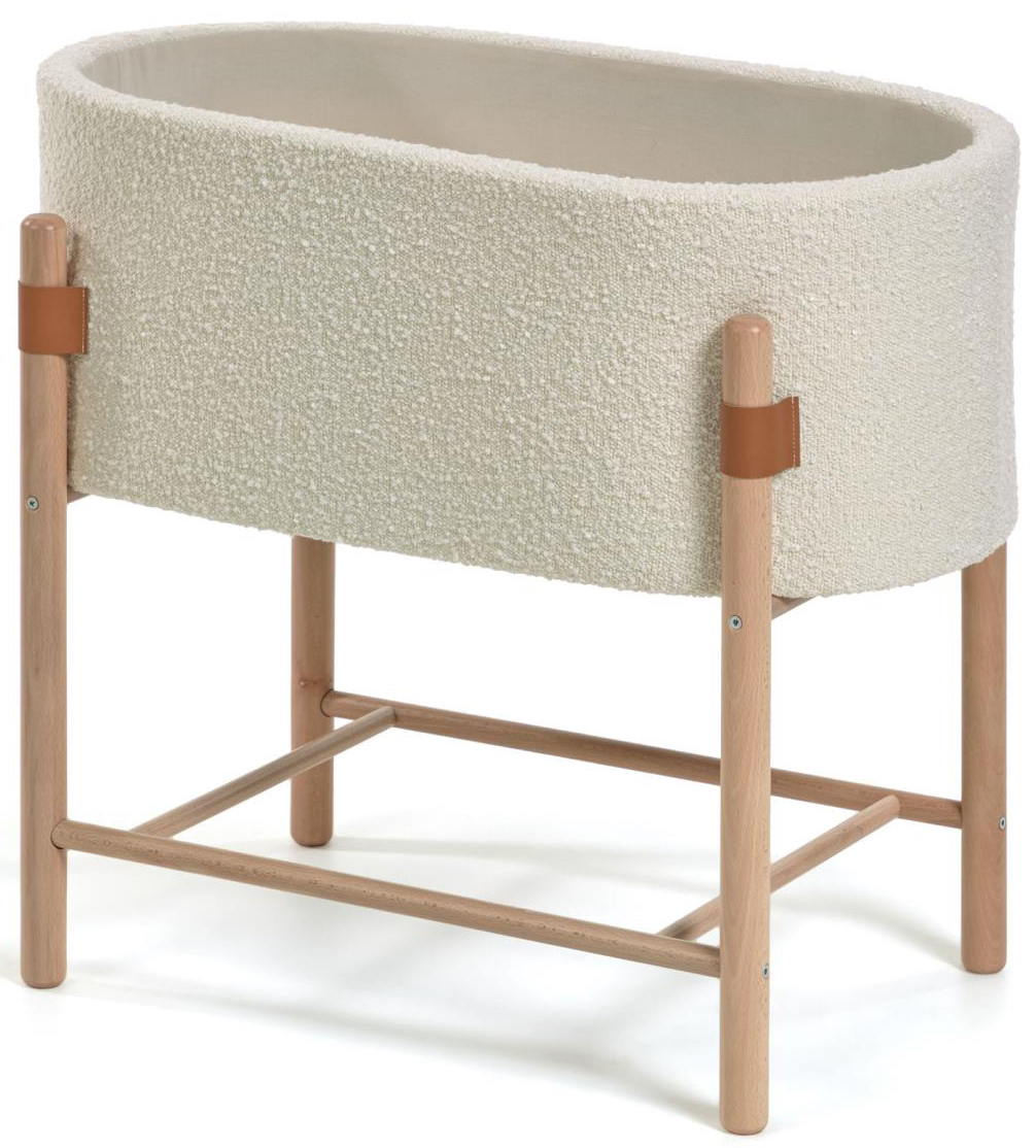 Kołyska drewniana biała 80x46 cm – obraz-1