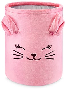 Kosz na zabawki XL Ø40x50 cm Truskawkowy Kotek – obraz-1