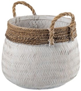 Kosz z uchwytami Rope Ø47x36 cm biały – obraz-1