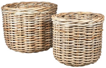 Kosze dekoracyjne rattanowe Villa Collection (2-set) naturalne – obraz-1