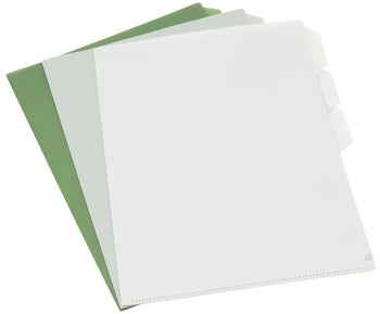 Koszulki na dokumenty A4 3-set biała szara i zielona 31x24 cm – obraz-1