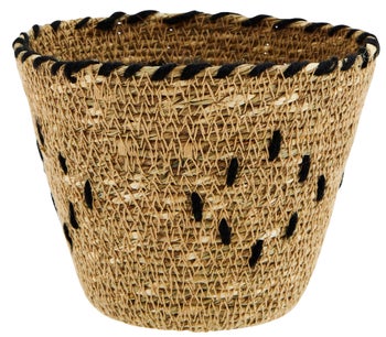 Koszyk dekoracyjny Taika Ø13x10 cm naturalno-czarny – obraz-1